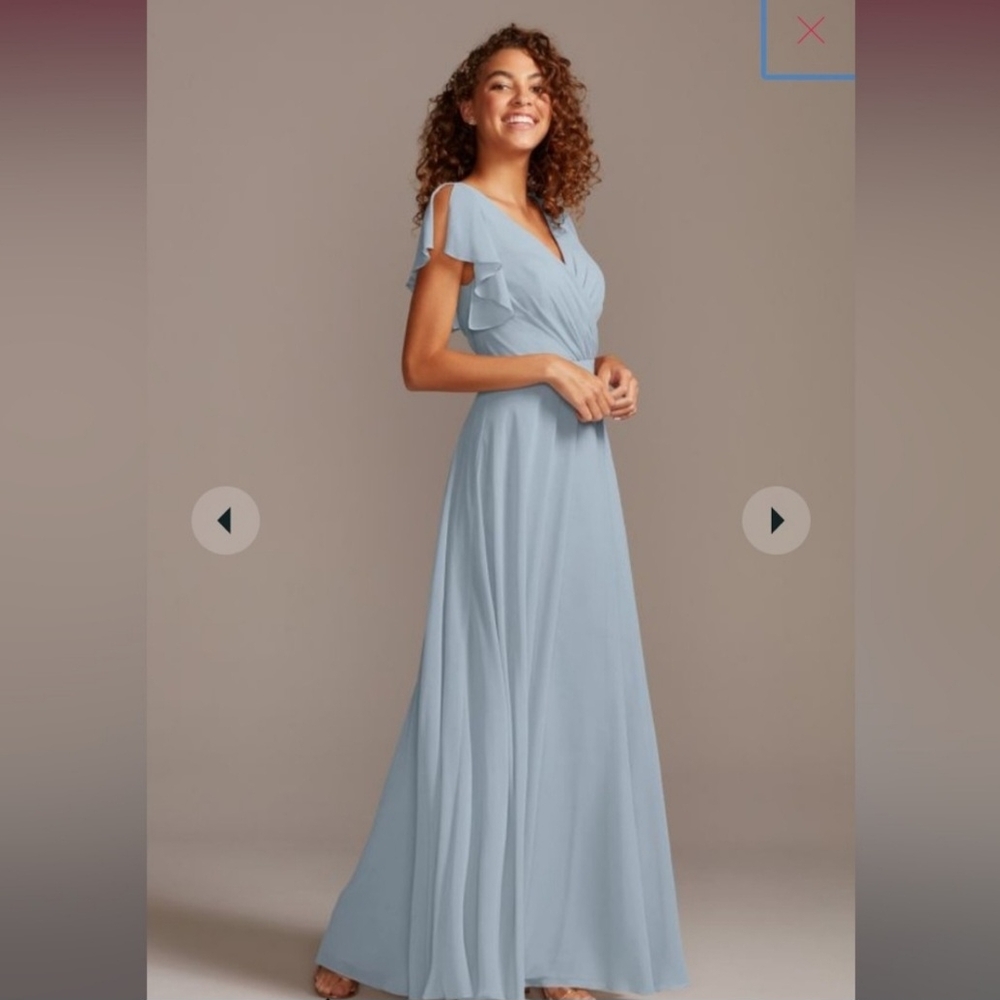 David's Bridal Juniper Green Bridesmaid Dress